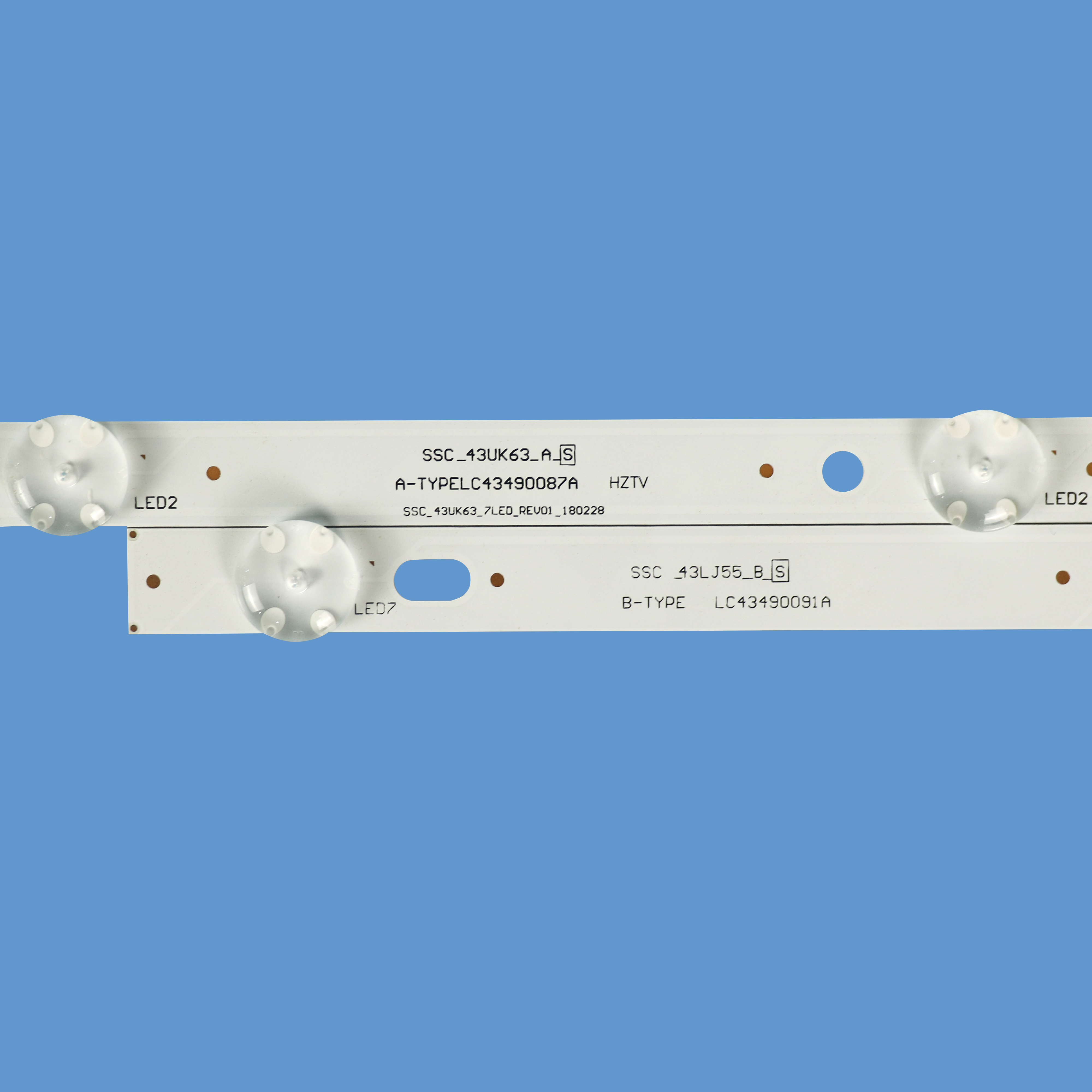 TV-052 TV Backlight strip 43 inch 43''LG CSP SSC_43UK63 4+3led for backlight bar led LC43490087 LC43490091