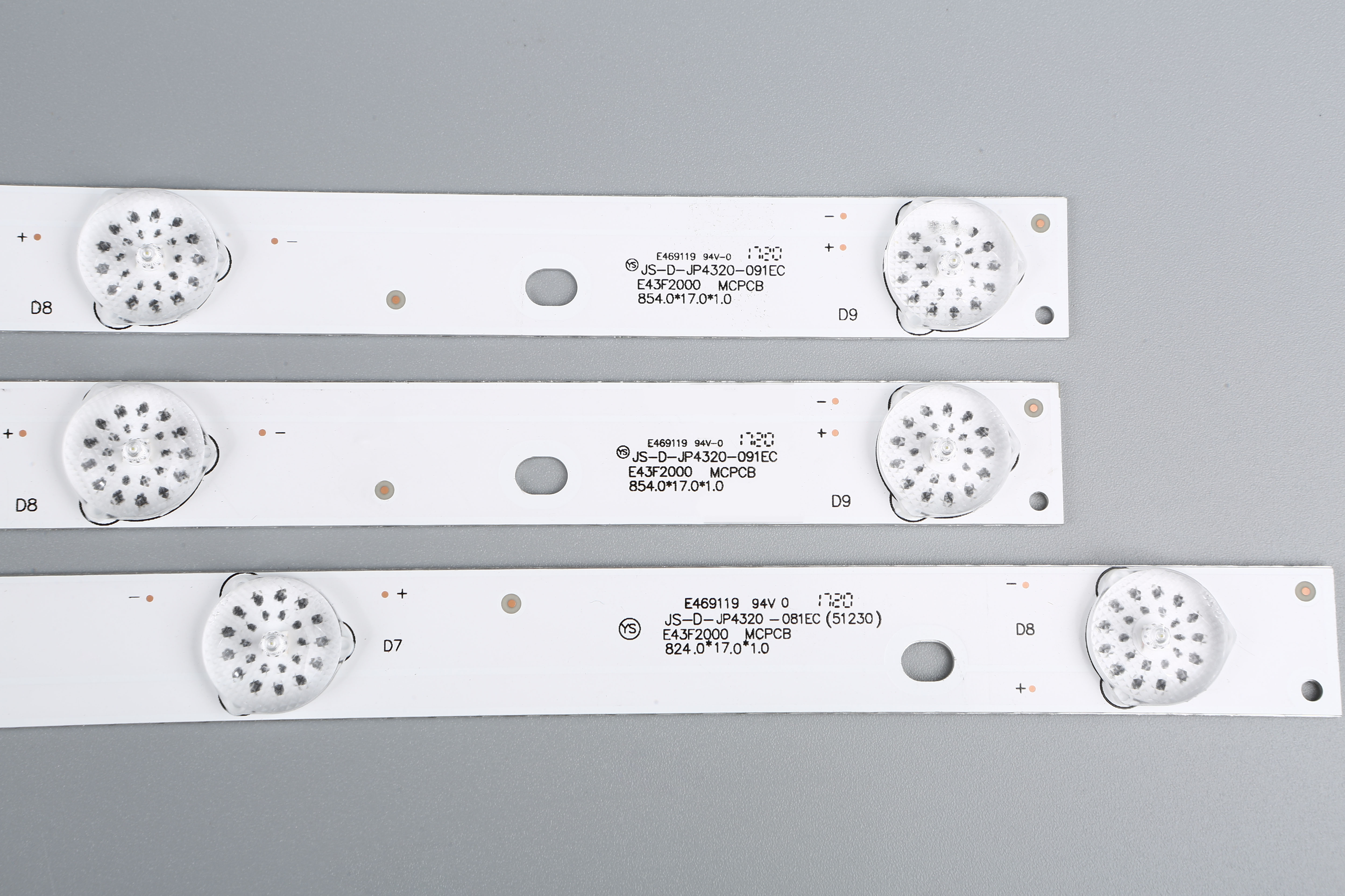 TV-127 NEW Arrival Hot Selling JS-D-JP4320-091EC E43F2000 MCPCB 3pcs 43" LED Backlight Strip for AKAI AKTV432 JS-D-JP4320-091EC 